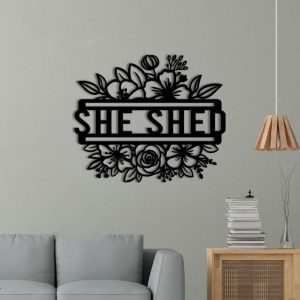 Floral She Shed Sign She Shed Wall Decor Mothers Day Gifts 2