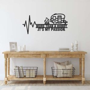 Funny Camping Metal Sign Heart Beat Camping Car RVs Gift More Than A Hobby It’s My Passion Custom Metal Sign