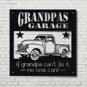 Grandpas Garage Sign Grandpa Gifts Anniversary Gifts Fathers Day Gifts Workshop Metal Signs