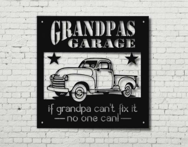 Grandpas Garage Sign Grandpa Gifts Anniversary Gifts Fathers Day Gifts Workshop Metal Signs