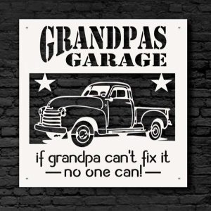 Grandpas Garage Sign Grandpa Gifts Anniversary Gifts Fathers Day Gifts Workshop Metal Signs 2