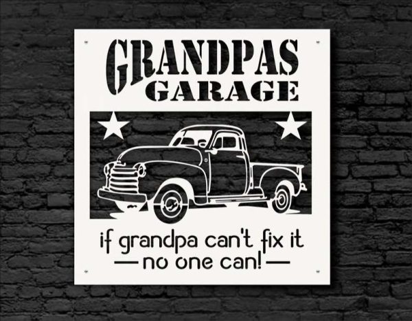 Grandpas Garage Sign Grandpa Gifts Anniversary Gifts Fathers Day Gifts Workshop Metal Signs