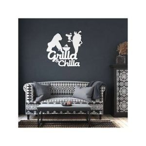 Grilla and Chilla Funny BBQ Bar and Grill Metal Sign Patio Garden Backyard Fire Pit BBQ Smoker Gifts 4