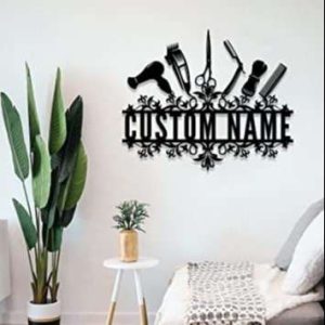 Hair Salon Barbershop Personalized Opening Ceremony Gift Custom Metal Sign 1