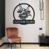 Hair Salon Skull Flower Rock and Roll Beauty Salon Business Custom Metal Sign 2