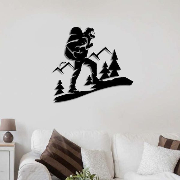 Hiking Sign Climbing Mountain Metal Sign Climbing Mountain Lover Outdoor Enthusiast Home Decor