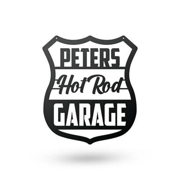 Hot Rod Garage Personalized Metal Name Signs Man Cave Decor Gift For Mechanic Dad