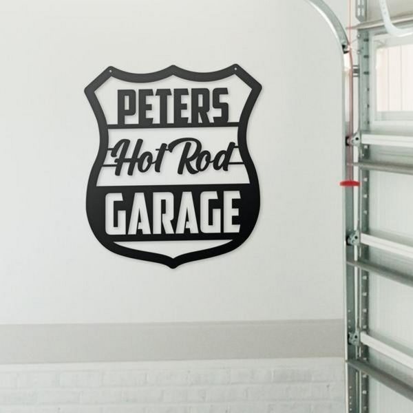 Hot Rod Garage Personalized Metal Name Signs Man Cave Decor Gift For Mechanic Dad