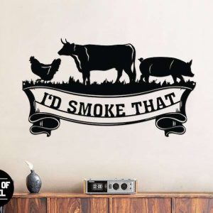 Id Smoke That Sign BBQ Metal Signs Grilling Gifts For Dad Kitchen Patio Backyard Decor 1 1