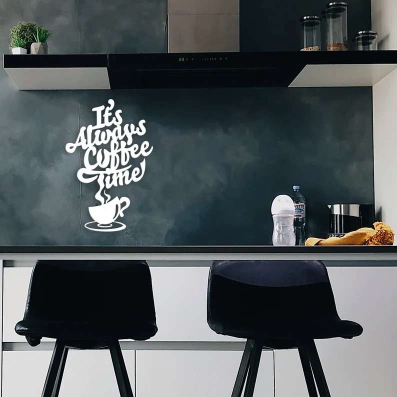  Coffee Wall Art Coffee Bar Wall Metal Decor Sign Black