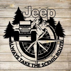 Jeep Compass Always Take The Scenic Route Metal Sign Jeep Compass Sign Jeep Driver Gifts Man Cave Decor Gifts for Men 1