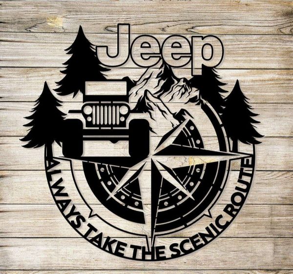 Jeep Compass Always Take The Scenic Route Metal Sign Jeep Compass Sign Jeep Driver Gifts Man Cave Decor Gifts for Men