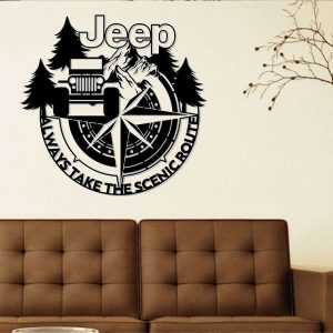 Jeep Compass Always Take The Scenic Route Metal Sign Jeep Compass Sign Jeep Driver Gifts Man Cave Decor Gifts for Men 5