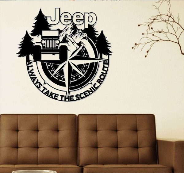 Jeep Compass Always Take The Scenic Route Metal Sign Jeep Compass Sign Jeep Driver Gifts Man Cave Decor Gifts for Men