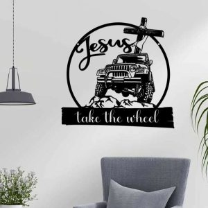 Jesus Take The Wheel Jeep Metal Sign Workshop Sign Man Cave Decor Dad Gifts Fathers Day Gifts