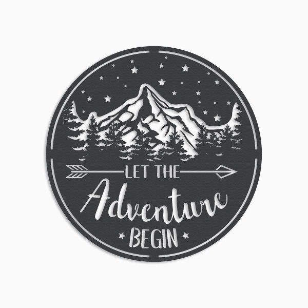 Let the Adventure Begin Funny Camping Quote Custom Metal Sign