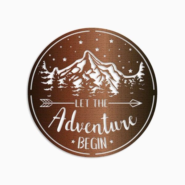 Let the Adventure Begin Funny Camping Quote Custom Metal Sign