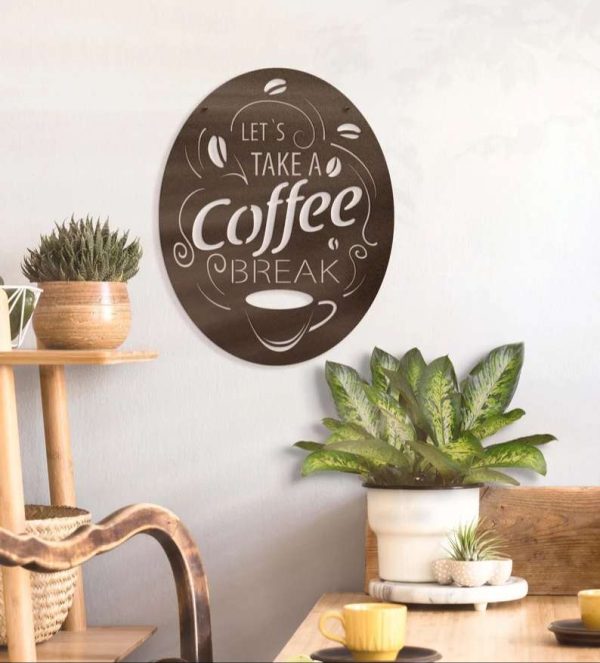 Let’s Take A Coffee Break Coffee Station Home Decor, Home Interior Indoor Decoration Gift for Coffee Lover