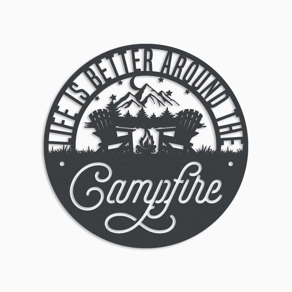 Life is Better Around the Campfire Couple Camping Funny Camping Quote Custom Metal Sign