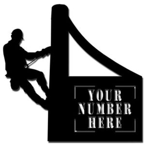 Lineman Personalized Address Sign House Number Plaque Welcom Custom Metal Sign