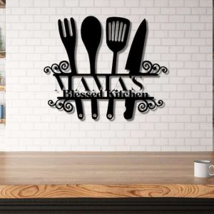 Mama’s Blessed Kitchen Metal Sign Kitchen Decor Kitchen Sign Mothers Day Gifts