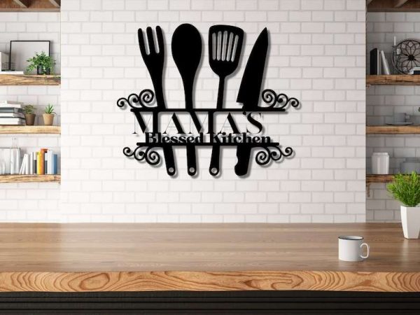 Mama’s Blessed Kitchen Metal Sign Kitchen Decor Kitchen Sign Mothers Day Gifts