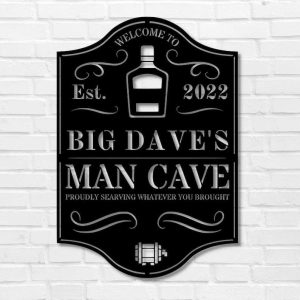 Man Cave Custom Metal Signs Where The Game Is Always On Sign Fathers Day Gifts