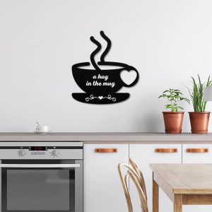 Metal Coffee Mug Sign Personalized Metal Name Sign Coffee Bar Decoration