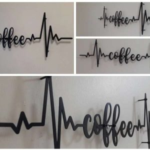 Metal Coffee Signs Ekg Coffee Metal Sign Coffee Shop Decor Room Decor Coffee Wall Art 2