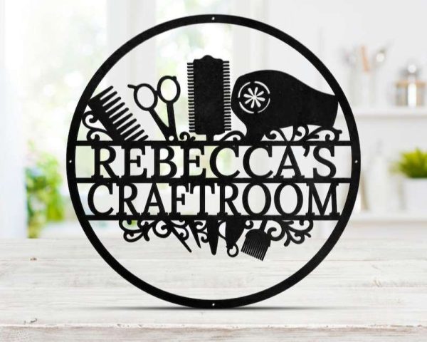 Personalized Craft Room Sign Hair Salon Sign Barber Shop Sign Barber Gifts Hair Stylist Sign