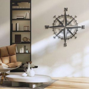 Metal Nautical Compass Sign Coordinates Sign Gift For Camper Hiker Climber Housewarming Gift 1