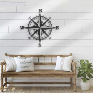 Metal Nautical Compass Sign Coordinates Sign Gift For Camper Hiker Climber Housewarming Gift 2