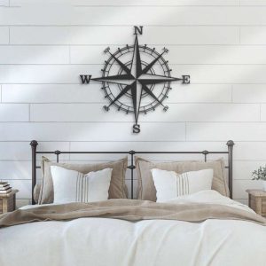 Metal Nautical Compass Sign Coordinates Sign Gift For Camper Hiker Climber Housewarming Gift 3