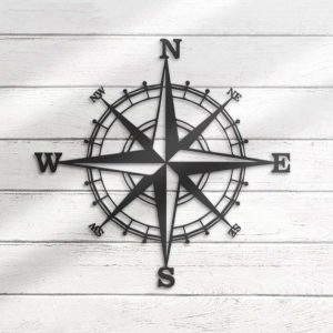 Metal Nautical Compass Sign Coordinates Sign Gift For Camper Hiker Climber Housewarming Gift 4