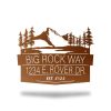 Moutain Adventure Monogram House Number Address Plaque Custom Metal Sign Cabin Decor 4