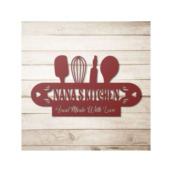 Nana Mom Kitchen Home Made with Love Custom Metal Sign