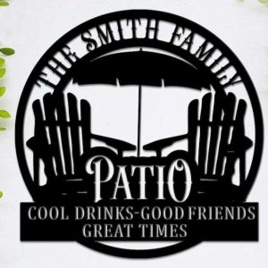 Patio Metal Sign Customized Family Name Patio Decor Backyard Lovable Sunset Beach Outdoor Decoration Housewarming Gift Pool Bar Signs 2