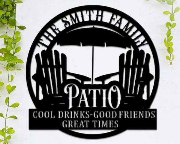 Patio Metal Sign Customized Family Name Patio Decor Backyard Lovable Sunset Beach Outdoor Decoration Housewarming Gift Pool Bar Signs