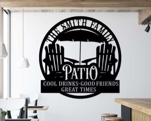 Patio Metal Sign Customized Family Name Patio Decor Backyard Lovable Sunset Beach Outdoor Decoration Housewarming Gift Pool Bar Signs