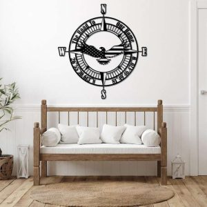 Personalized American Eagle Sign Compass Custom Metal Sign Housewarming Gift Wedding Gift 1