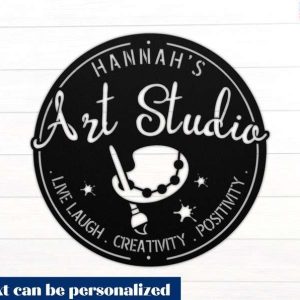 Personalized Art Studio Metal Sign Sewing Room Decor Crafting Room Sign Tailor Shop Sign Housewarming Gifts 2