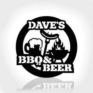 Personalized BBQ And Beer Sign Beer Lover Gifts Grill Sign Outdoor Backyard Decor Dad Gifts 1