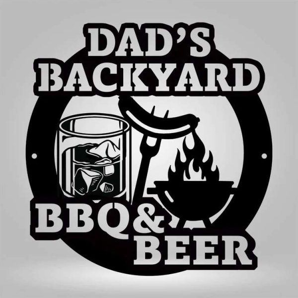 Personalized BBQ And Beer Sign Beer Lover Gifts Grill Sign Outdoor Backyard Decor Dad Gifts