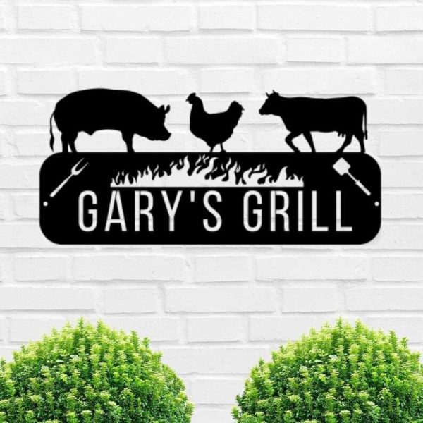 Personalized BBQ Metal Sign Grilling Sign BBQ Barbecue Sign Smokehouse Farnhouse Decor