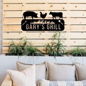 Personalized BBQ Metal Sign Grilling Sign BBQ Barbecue Sign Smokehouse Farnhouse Decor