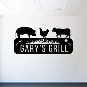 Personalized BBQ Metal Sign Grilling Sign BBQ Barbecue Sign Smokehouse Farnhouse Decor 3