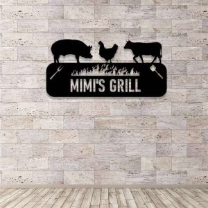 Personalized BBQ Metal Wall Art Sign Custom Barbecue Patio Sign for Outdoor Home Decor BBQ Grill Metal Sign and Perfect Gift for Dad 2