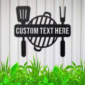 Personalized BBQ Sign Bar And Grill Sign Metal Grilling Sign Kitchen Home Decor Dad Mom Gifts