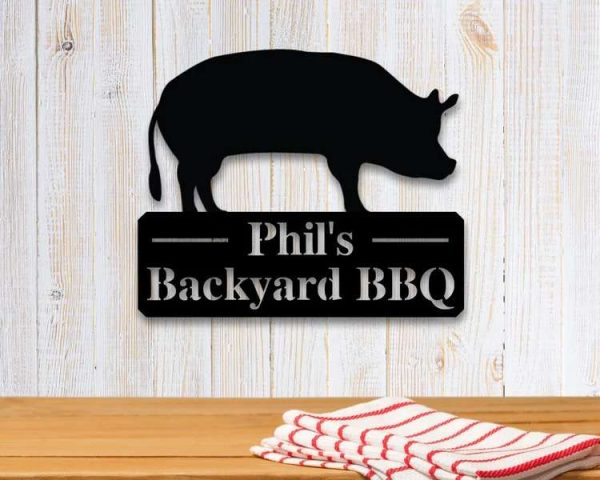 Personalized BBQ Sign Grill Sign Barbecue Sign Outdoor Kitchen Backyard Decor