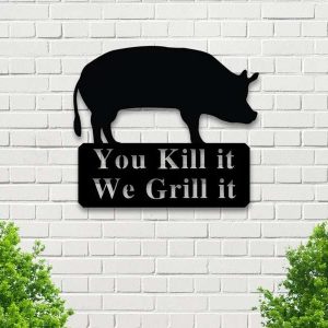 Personalized BBQ Sign Grill Sign Barbecue Sign Outdoor Kitchen Backyard Decor